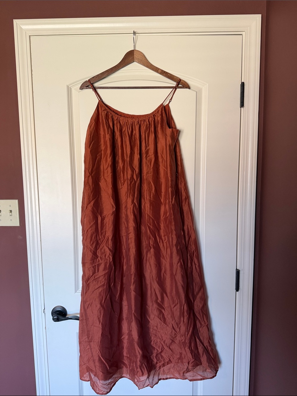 Banana Republic Rust-Orange Spaghetti Strap Maxi Dress